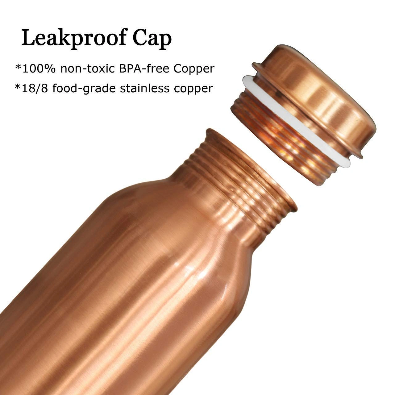 Pure Copper Water Bottle, Matte Finish 800 ML (Weight - 300 grams) (Pack of 1)-7