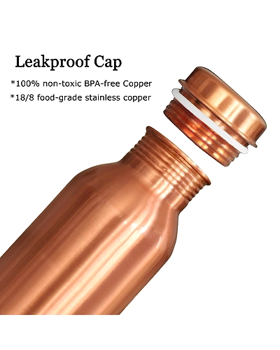 Pure Copper Water Bottle, Matte Finish 800 ML (Weight - 300 grams) (Pack of 1)-7