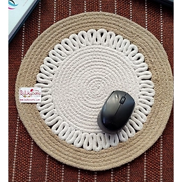 BulkySanta Cotton Place mats 35 cm (14") Round Table Mats, Heat Resistant, Reversible Use, Washable (Payal)