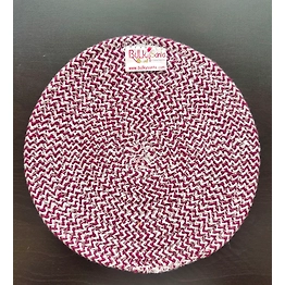 BulkySanta Cotton Place mats 22 cm (9") Round Table Mats, Heat Resistant, Reversible Use, Washable (Maroon)