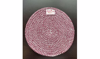 Cotton Place mats 22 cm (9") Round Table Mats, Heat Resistant, Reversible Use, Washable (Maroon)