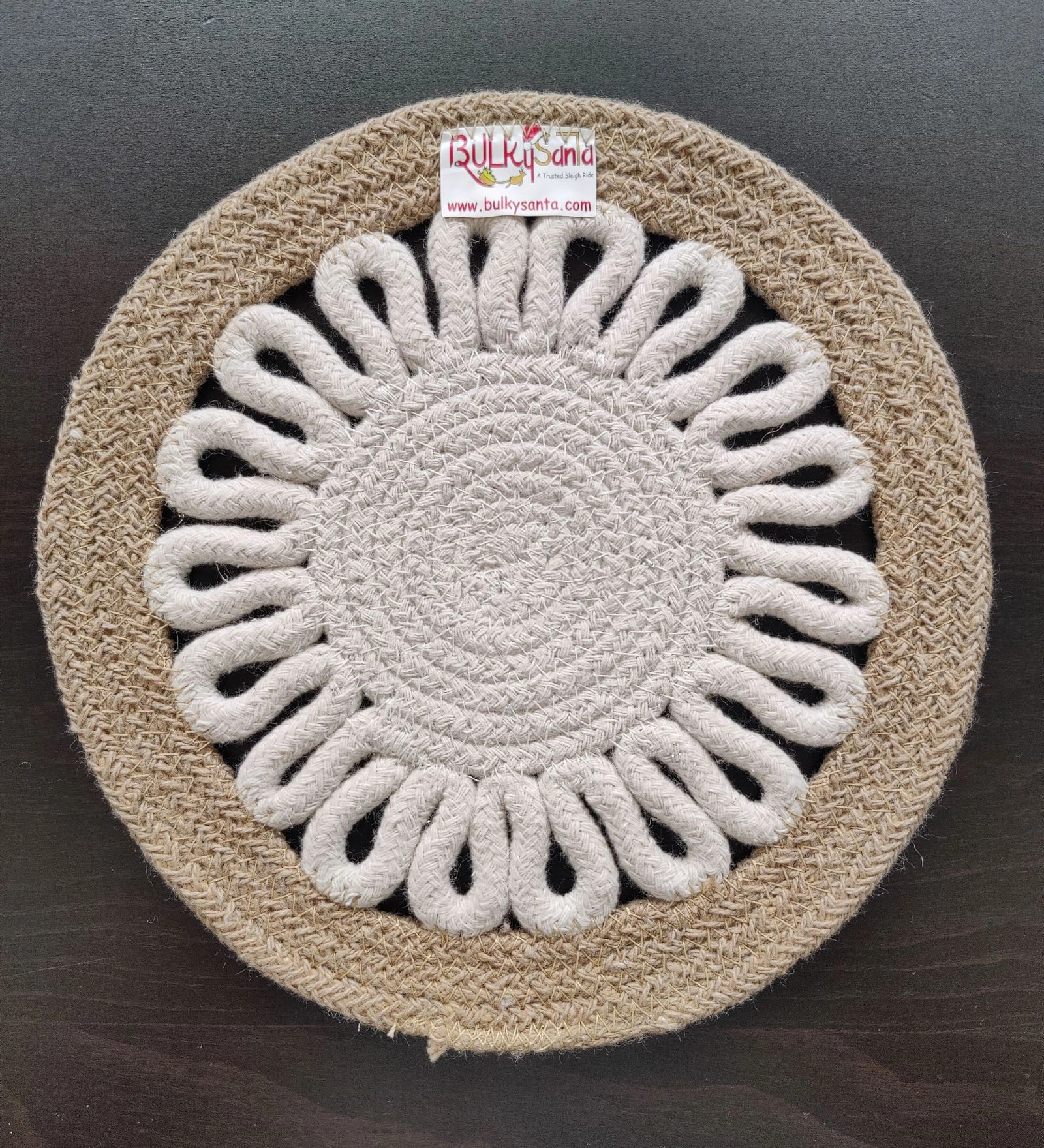 Cotton Place mats 22 cm (9&quot;) Round Table Mats, Heat Resistant, Reversible Use, Washable (Payal)-BSPLPAYAL9IN1PC