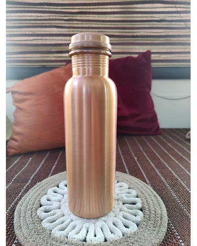 Pure Copper Water Bottle, Matte Finish 800 ML (Weight - 300 grams) (Pack of 1)-1