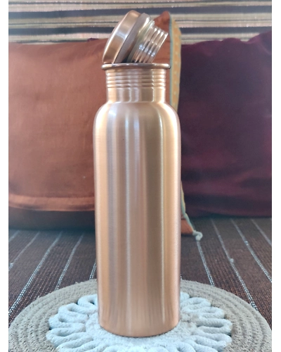 Pure Copper Water Bottle, Matte Finish 800 ML (Weight - 300 grams) (Pack of 1)-2