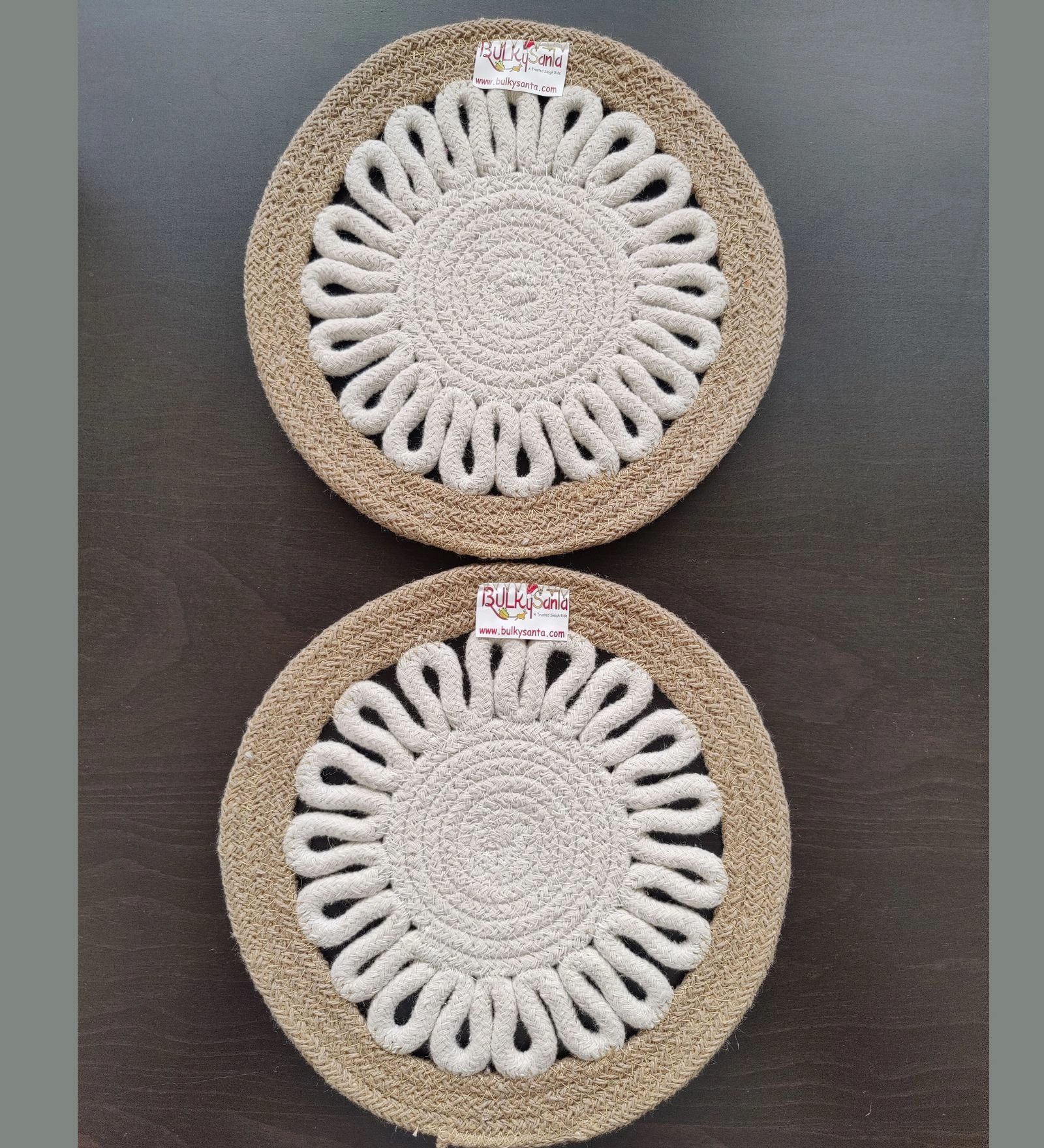 Cotton Place mats 22 cm (9&quot;) Round Table Mats, Heat Resistant, Reversible Use, Washable (Payal)-FIEO_PL-CC-09IN-PAYALSMALL2