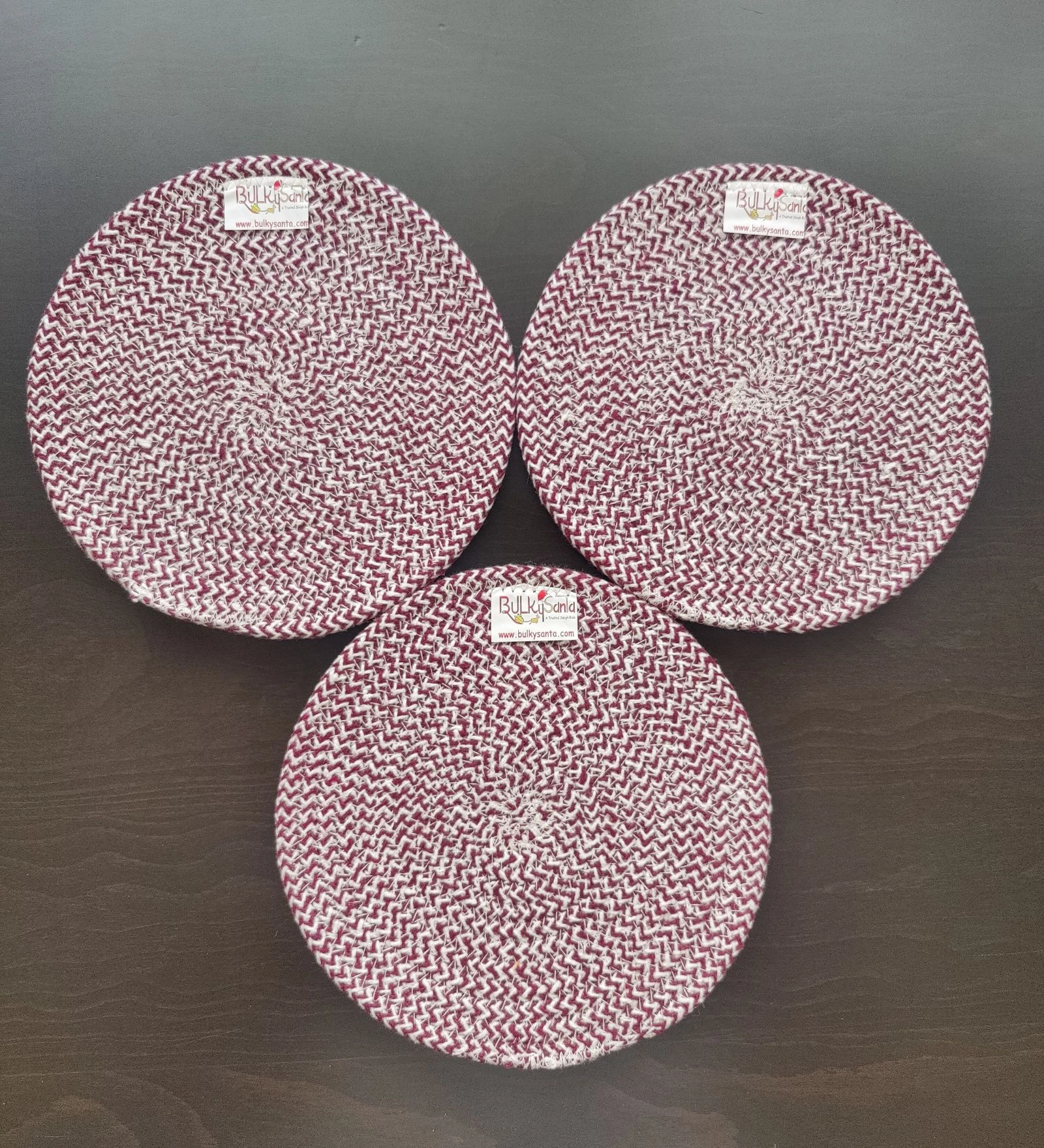 Cotton Place mats 22 cm (9&quot;) Round Table Mats, Heat Resistant, Reversible Use, Washable (Maroon)-FIEO_PL-09IN-MAROONSMALL3