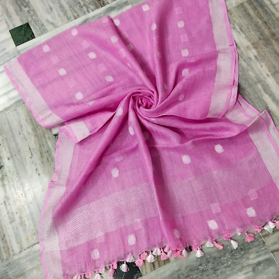 Pure Linen Hand Voven Dupatta-LLD302