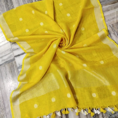 Pure Linen Hand Voven Dupatta-LLD303