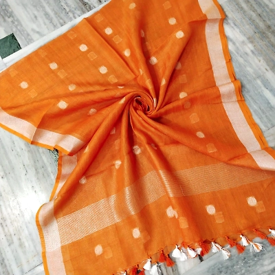 Pure Linen Hand Voven Dupatta-LLD304