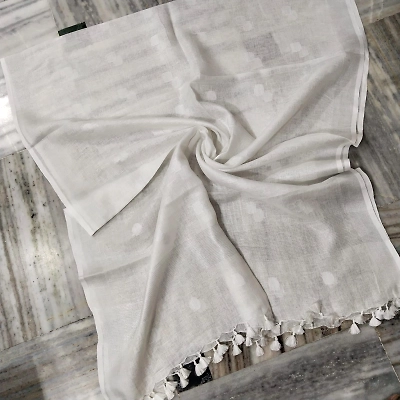 Pure Linen Hand Voven Dupatta-LLD307
