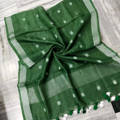 Pure Linen Hand Voven Dupatta-LLD308