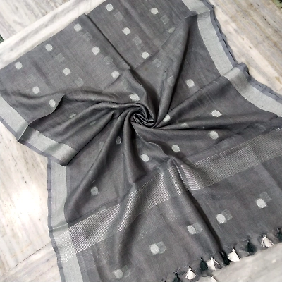 Pure Linen Hand Voven Dupatta-LLD309