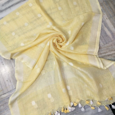 Pure Linen Hand Voven Dupatta-LLD310