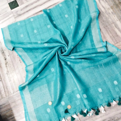 Pure Linen Hand Voven Dupatta-LLD312