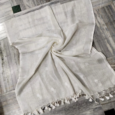 Pure Linen Hand Voven Dupatta-LLD313