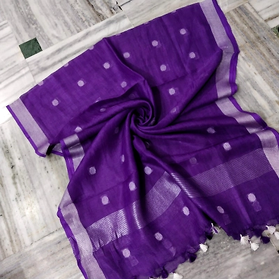 Pure Linen Hand Voven Dupatta-LLD314