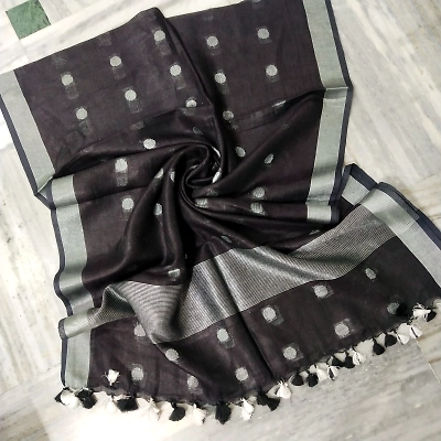 Pure Linen Hand Voven Dupatta-LLD315