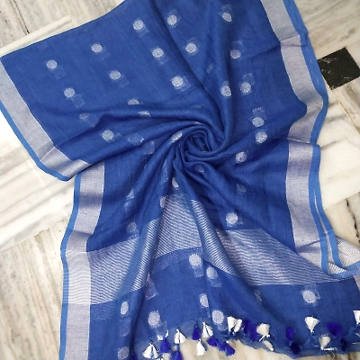 Pure Linen Hand Voven Dupatta-LLD316
