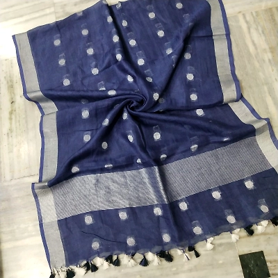 Pure Linen Hand Voven Dupatta-LLD317