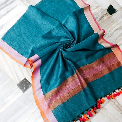 Pure Linen Hand Voven Dupatta-LLD318