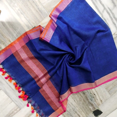 Pure Linen Hand Voven Dupatta-LLD319