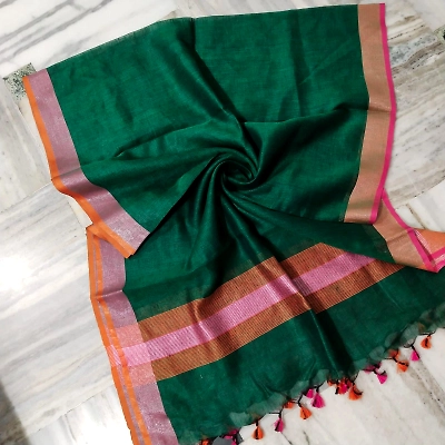 Pure Linen Hand Voven Dupatta-LLD322