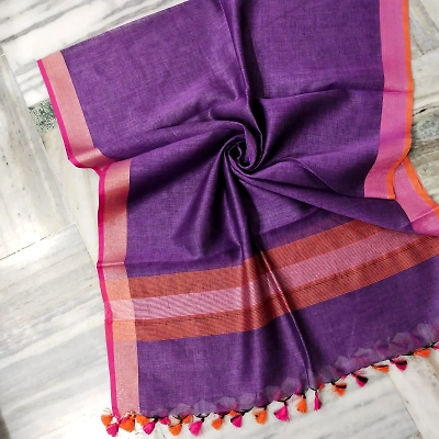 Pure Linen Hand Voven Dupatta-LLD326