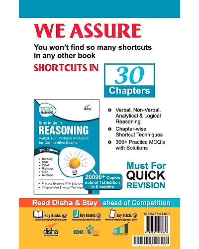 Shortcuts in Reasoning (Verbal, Non-Verbal, Analytical &amp; Critical) for Competitive Exams Paperback-1