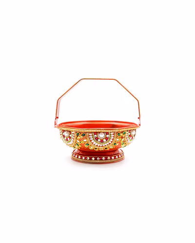 Sri Rudra Decorative Steel Pooja Basket-3