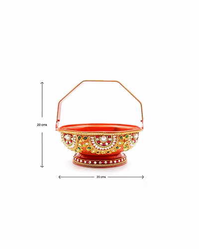 Sri Rudra Decorative Steel Pooja Basket-2