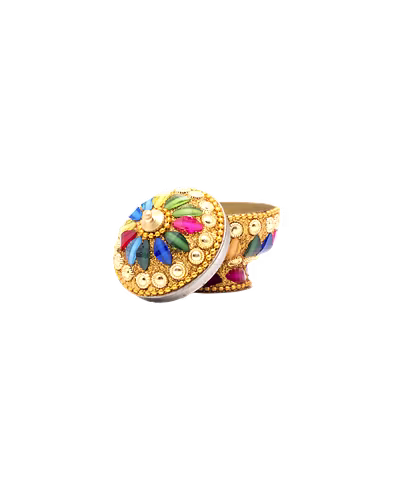 Sri Rudra Decorative Kunkam &amp; Haldi Box-1
