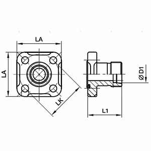 GEAR PUMP FLANGE WITH 24° CONE - STRAIGHT