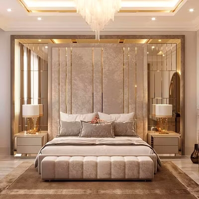 bed with ottoman