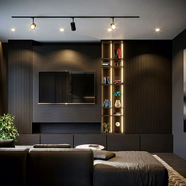 black pu matt tv unit