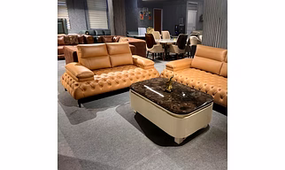 Leatherite sofa setting (Tan brown)