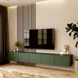 modular tv unit with louvers