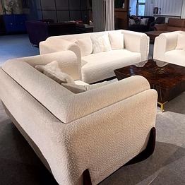 soft suede fabric sofa- creme color
