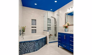 Blue tiles with Bathtub
