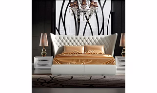 Luxury Designer Bed with Premium Leather and High-Class Hardware