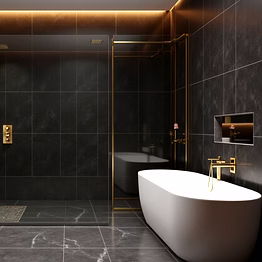 pure black luxury bathroom