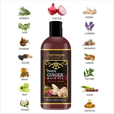 satroopaa Onion Ginger Hair Oil For Beautiful & Stronger Hair with 14 natural oils 50 ml Hair Oil (50 ml)