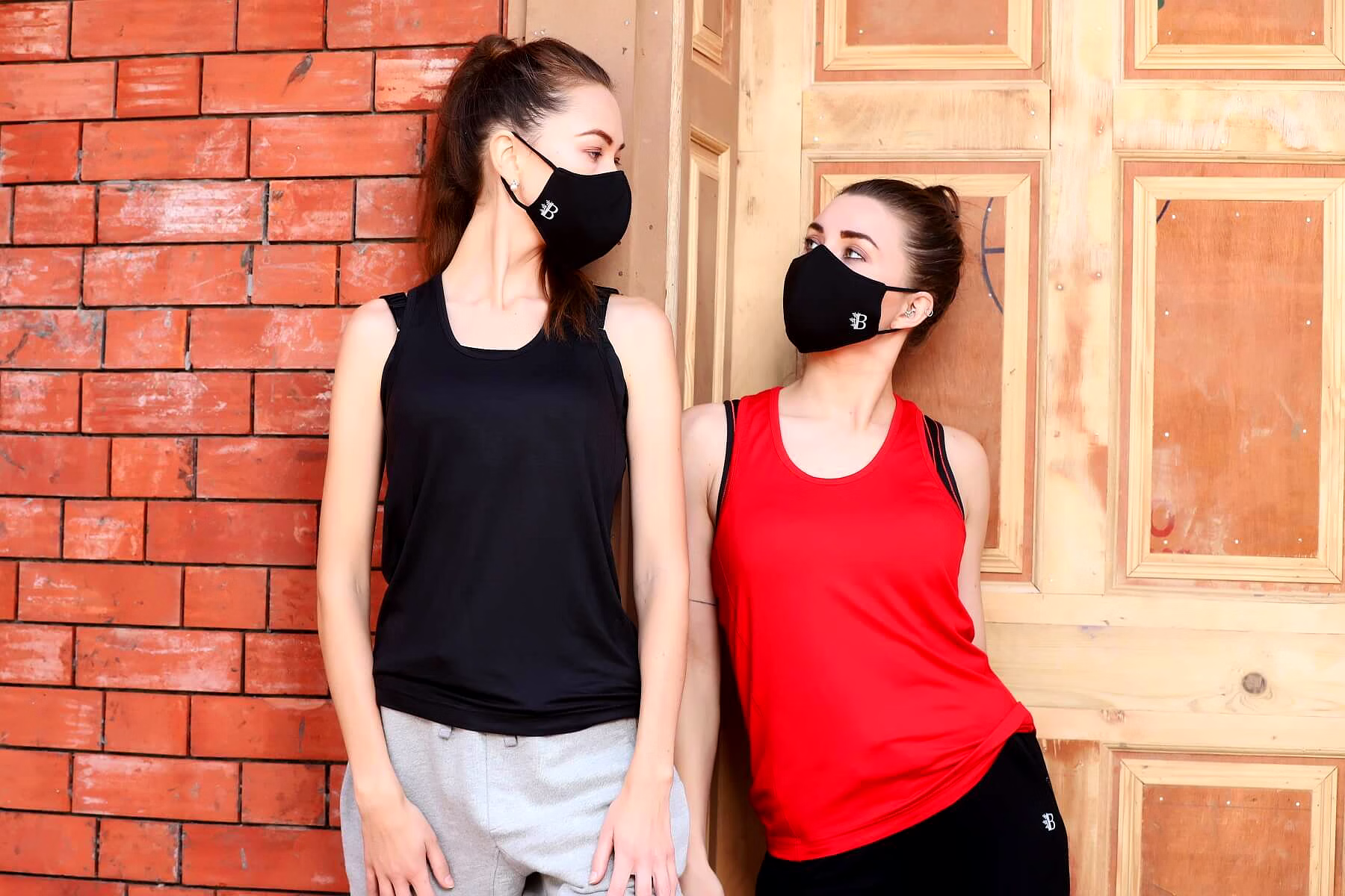 Black Bamboo Fabric Face Mask - Pack of 2 image 2