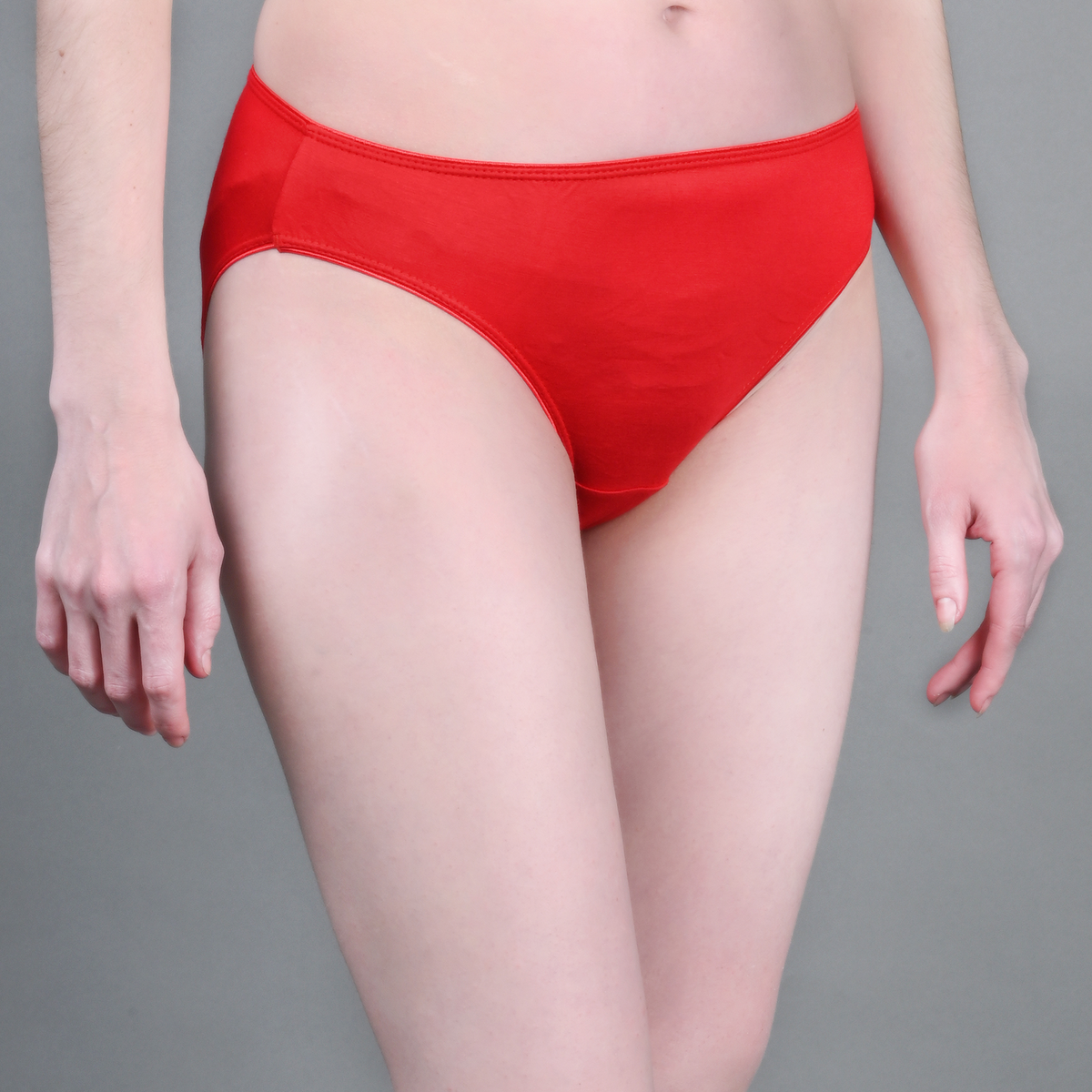 Bamboo Fabric Mid Rise Underwear | Red &amp; Black | Pack of 2-S-3