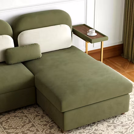 Lounger section of sofa cum bed used for storage – ideal for compact Hyderabad homes