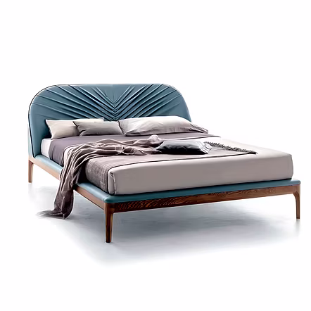 Tanalin Teakwood Upholstered Bed – Customisable King & Queen