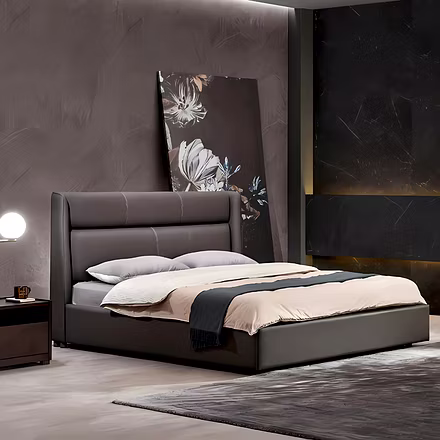 Zenora -  Premium Winged Upholstered Bed – Custom Sizes - King &amp; Queen-King-4