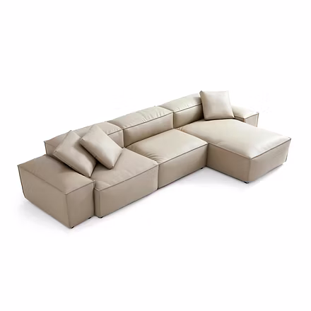 cream: “Cream Opulence sectional base showing modular feet and seam detail”