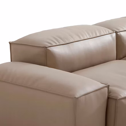 cream: “Cream fabric arm and back cushion detail on Opulence L shape sofa”
