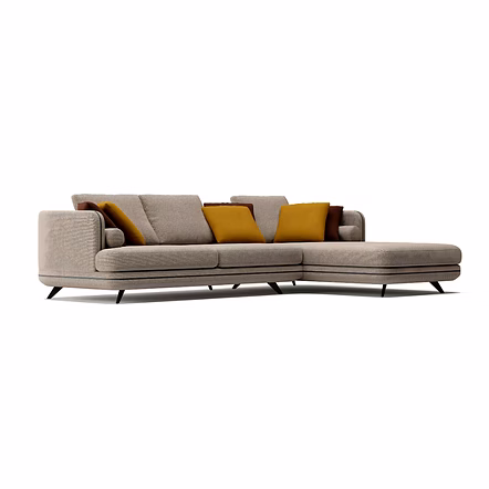 Solace Beige L Shaped Sofa | Premium Customisable by Woodkraft Studio