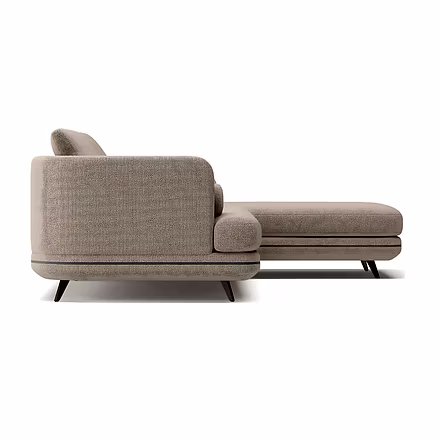 “Premium Solace L Shape Sofa cream — right chaise view with latex foam seating”